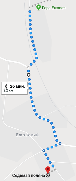Расстояние от Гостиницы до Ежовки