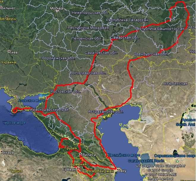 11 000км, 6 стран, 16 переходов границ.